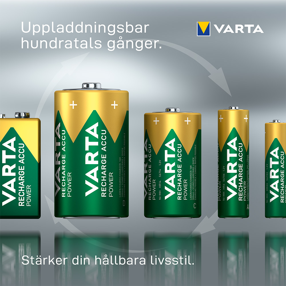 Batteri VARTA Laddningsbara Alkaliska AA 2600 mAh 4-Pack
