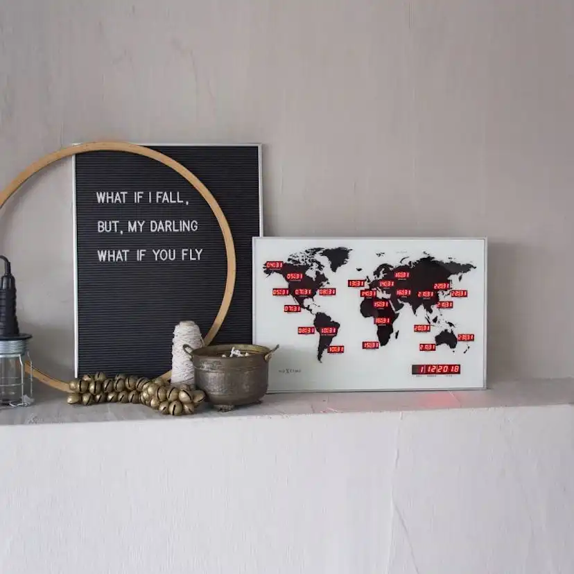 Väggklocka NeXtime World Time Digit