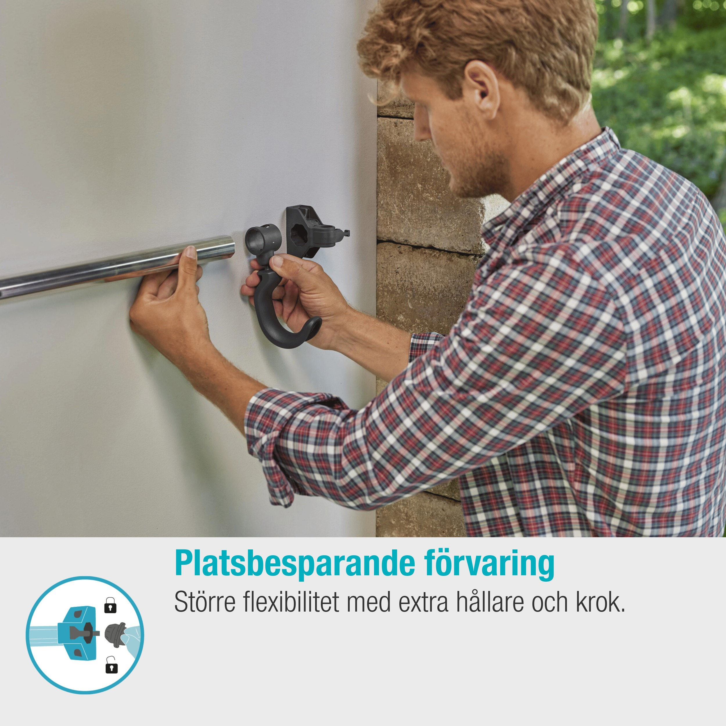 Redskapshållare Gardena Set Plus och Krok