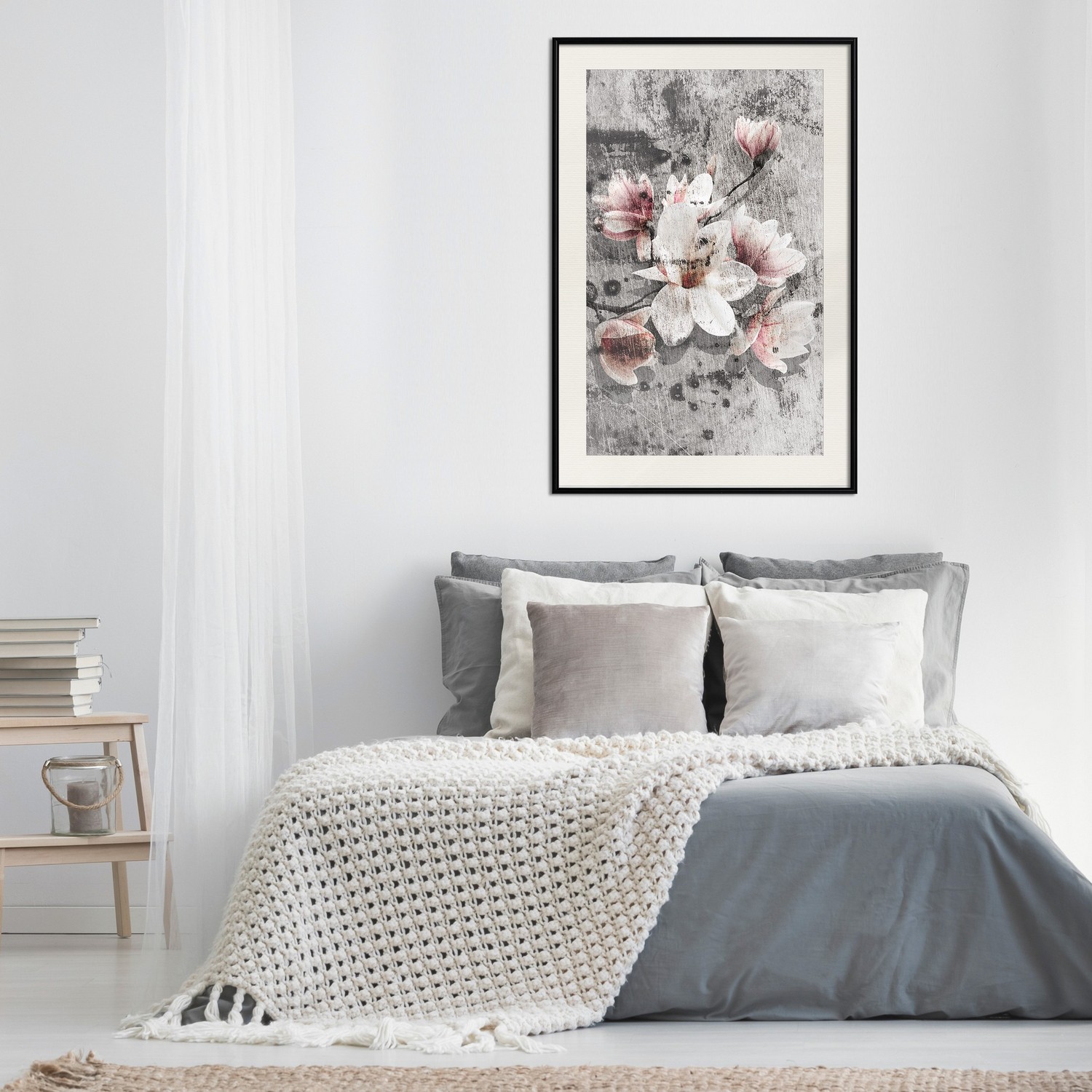 Affisch - Magnolias [Poster] 40x60 Svart ram med passepartout, 40x60 cm
