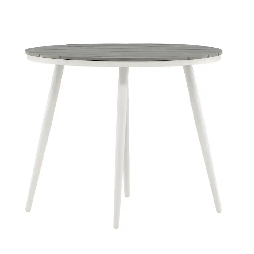 Break - Dining Table Round- White / Grey - Alu / Aintwood - Grå
