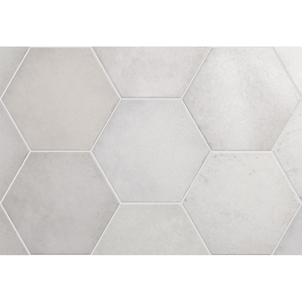 Klinker Lhådös Story snow white hexagon 17,5x20 cm