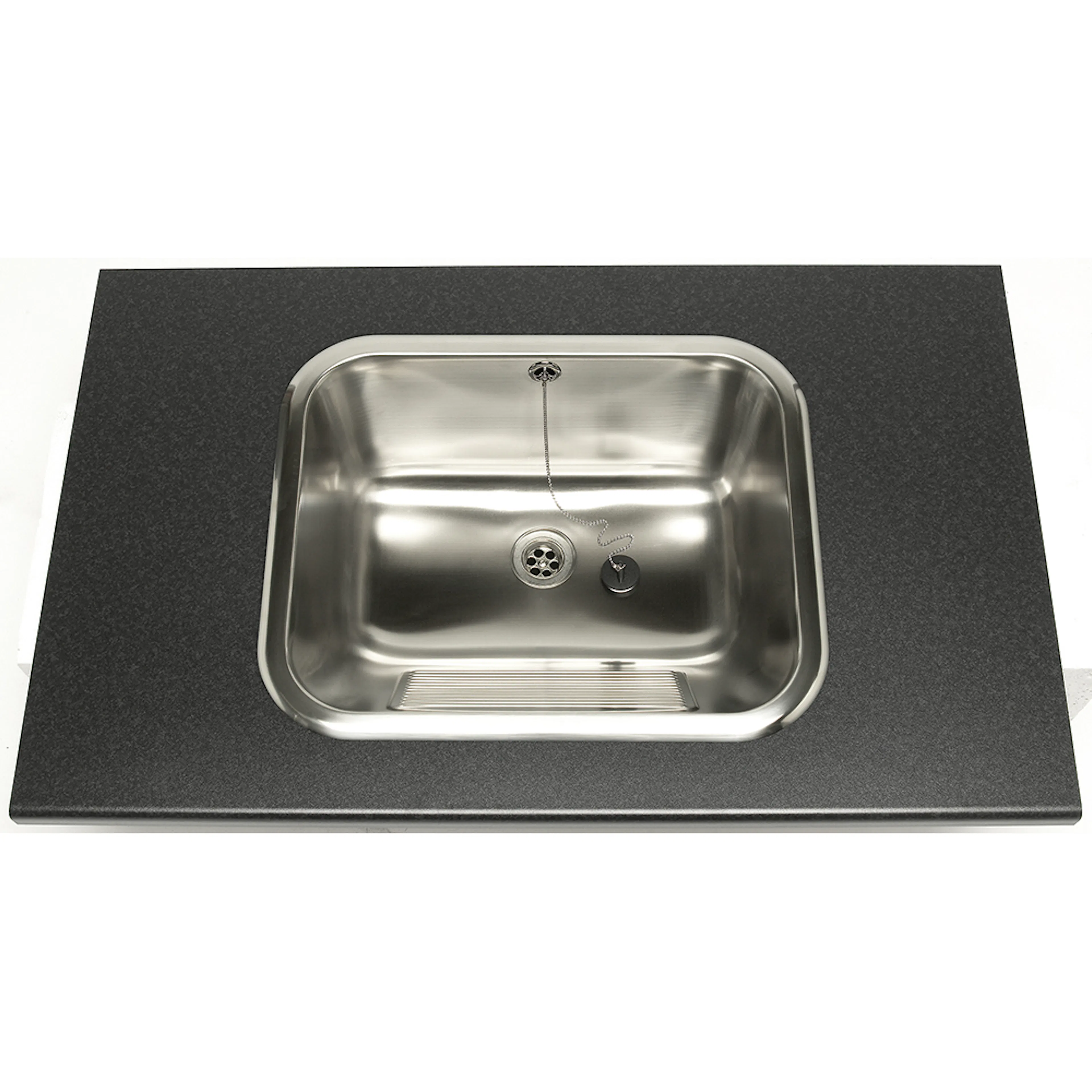 Tvättlåda Nimo TL50 För Inbyggnad Rostfri med Bräddavlopp & Ventil