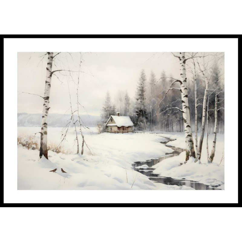 Cottage Winter Landscape 30x40 30x40 cm