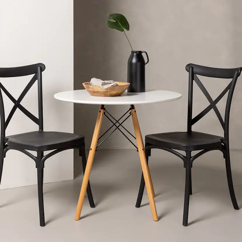 Matgrupp Venture Home Danburi Ø 60 cm med 2 Crosett Stolar