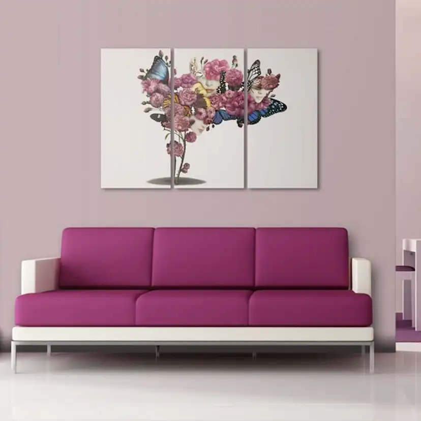 Tavla Arkiio Fjärilar Blommor Och Karneval