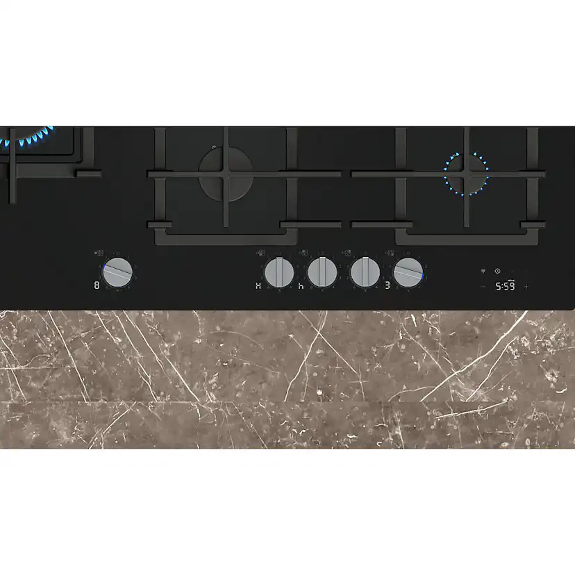 Gashäll Siemens iQ700 med stepFlame Svart 90cm med Smart Uppkoppling