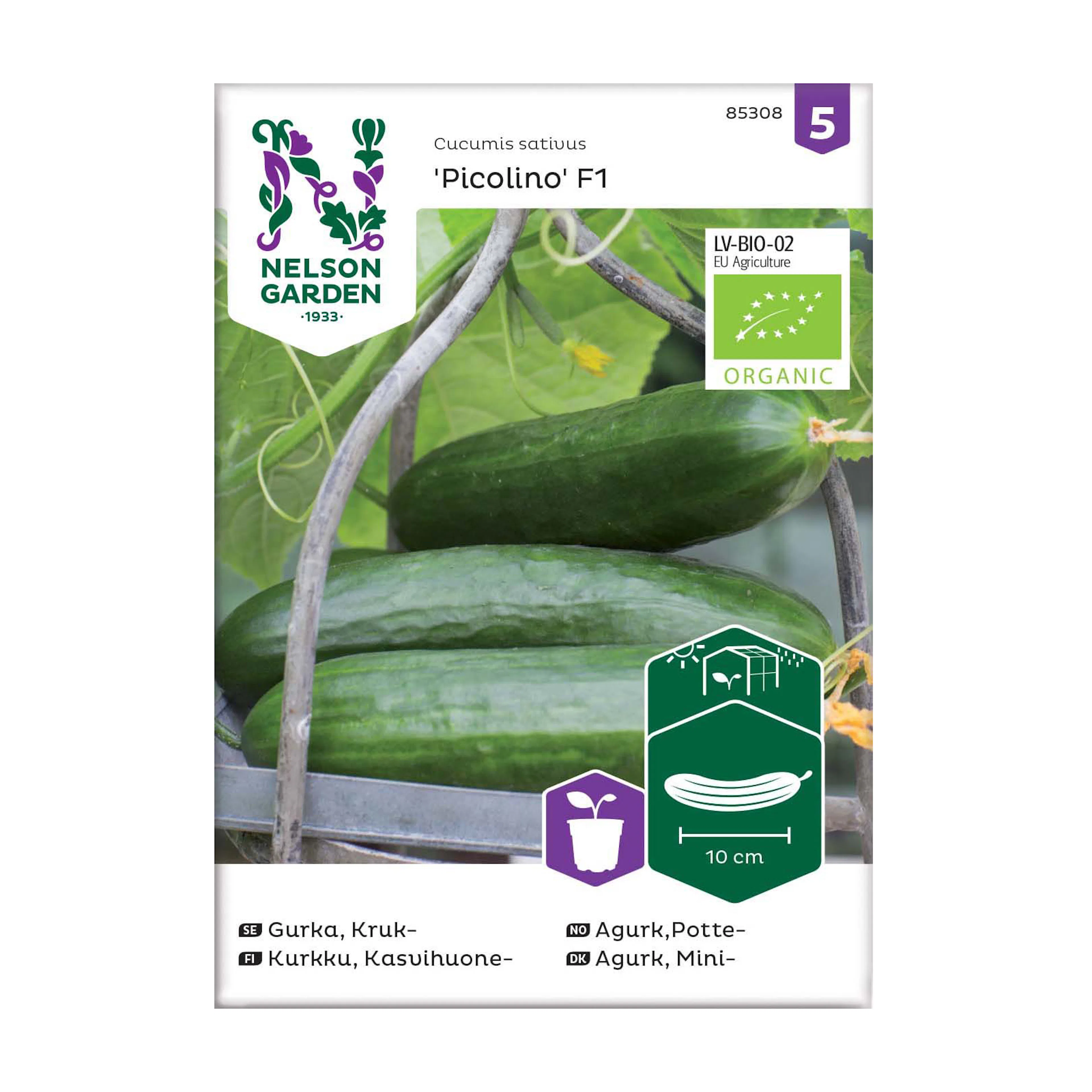Frö Krukgurka Nelson Garden Picolino F1 Organic