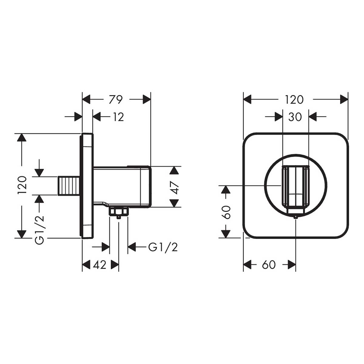 Duschhållare Axor Citterio E Porter med Slangvinkel SoftCube
