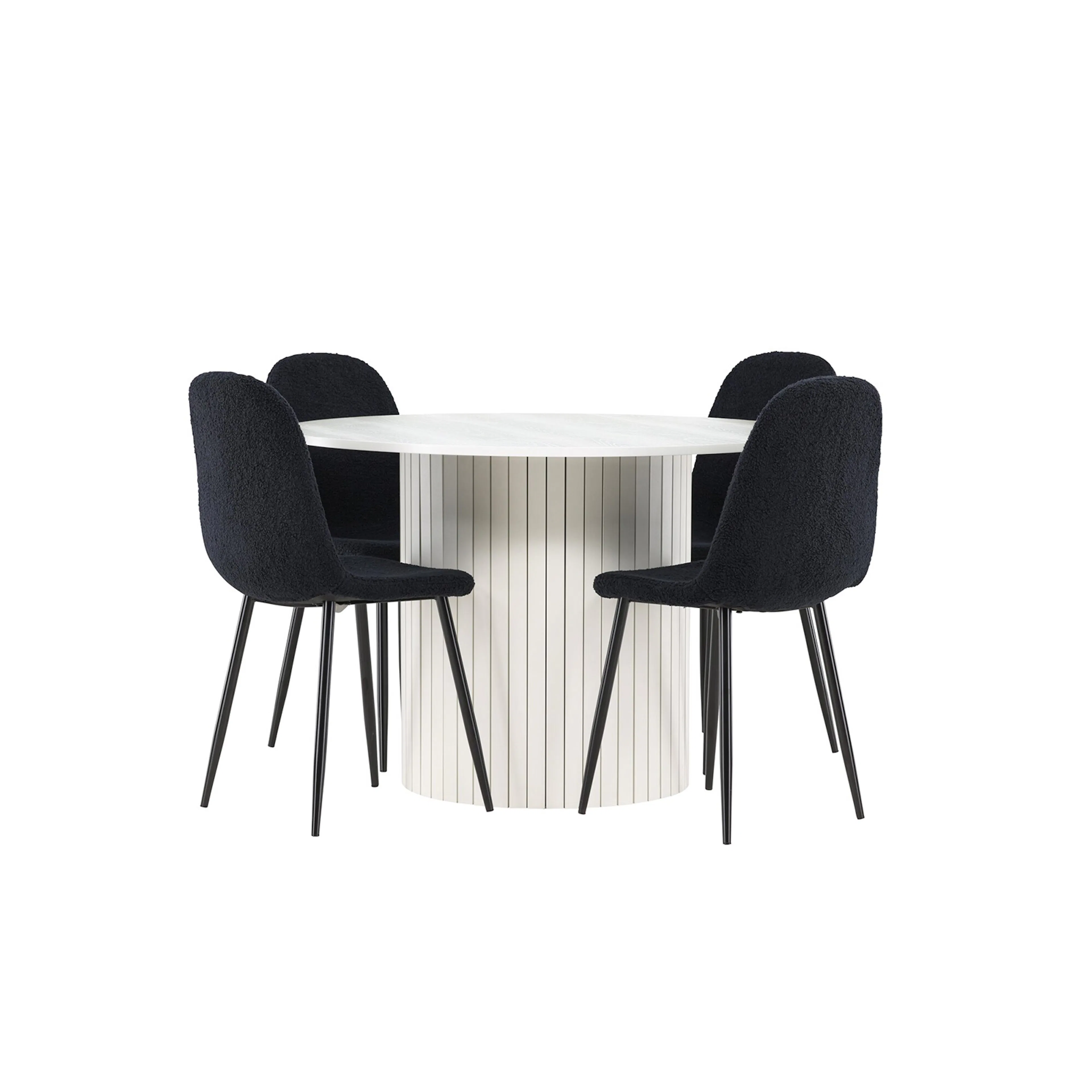 Matgrupp Venture Home Härön Ø110 med 4 st Polar Stolar Teddy