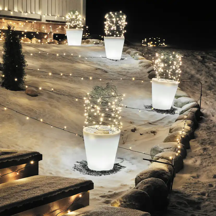 Assisi blomkruka liten LED plast trafo IP44 Höjd: 280 mm