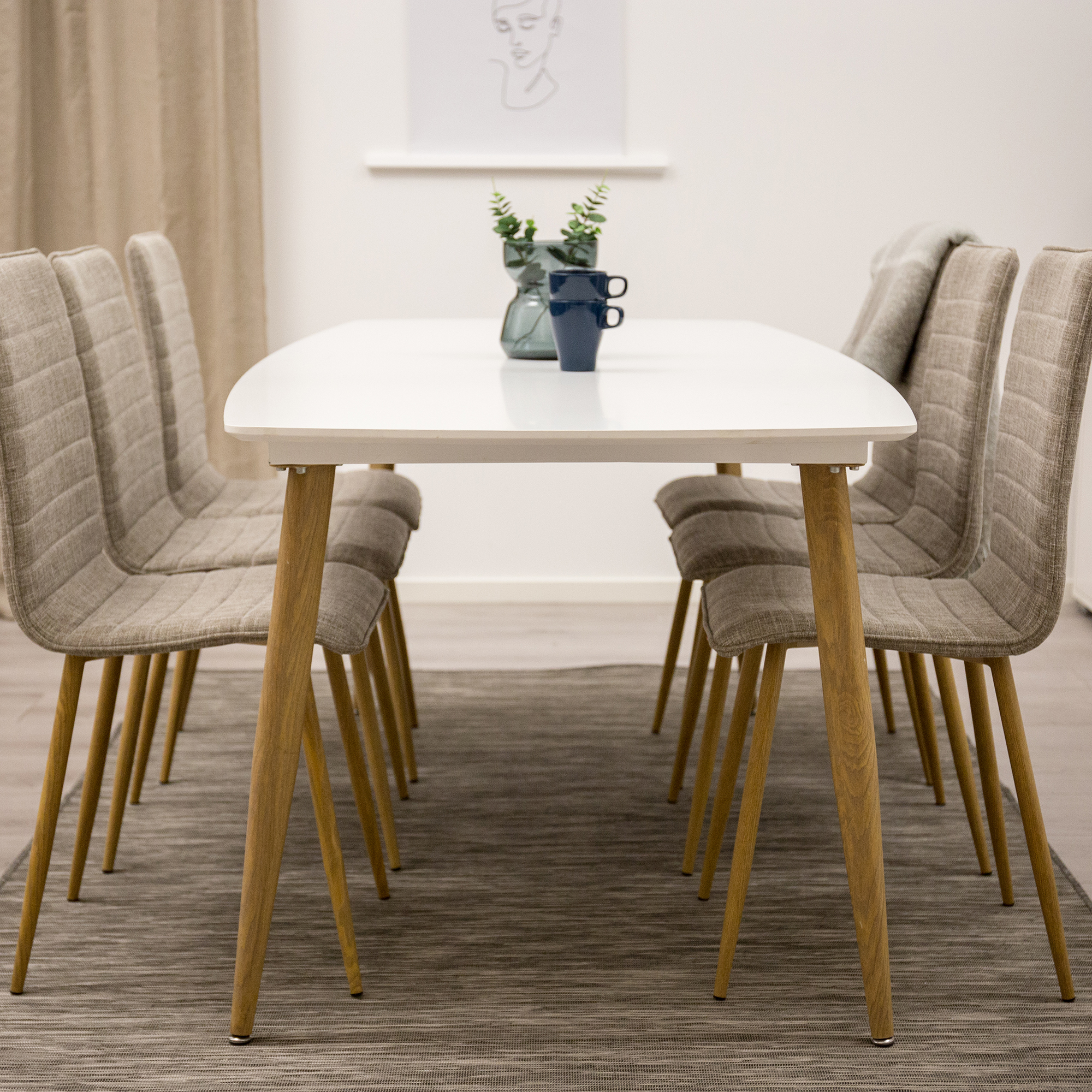 Matgrupp Venture Home Poker med 6 Walerina Stolar