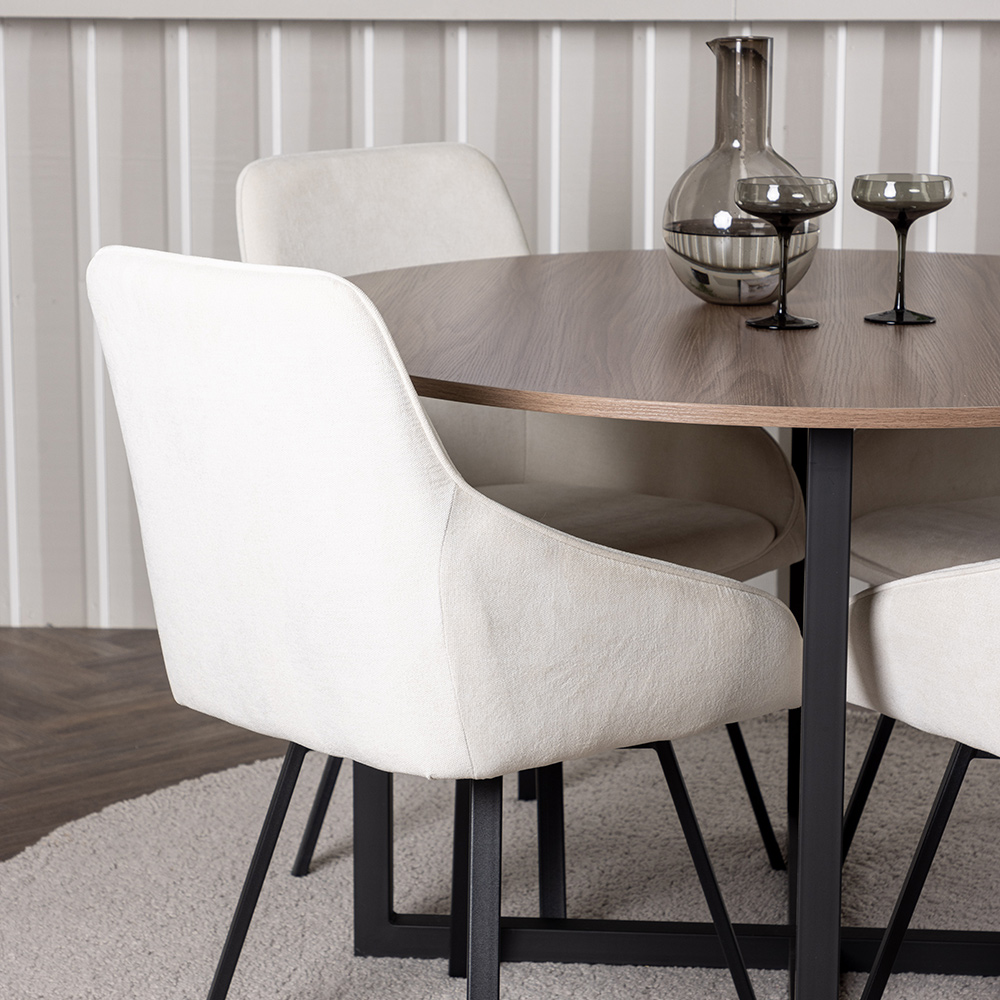 Matgrupp Venture Home Durango Ø120 cm med 4 st Rosie stolar