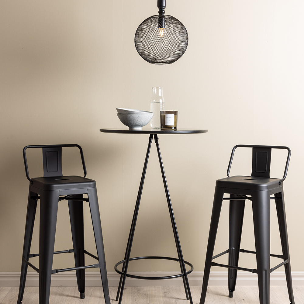 Matgrupp Venture Home Bistro Ø60 cm med 2 st Tempe stolar Svart