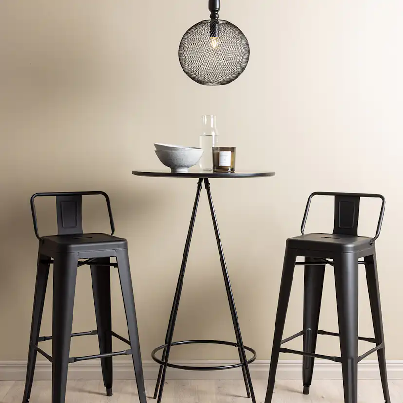 Matgrupp Venture Home Bistro Ø60 cm med 2 st Tempe stolar Svart