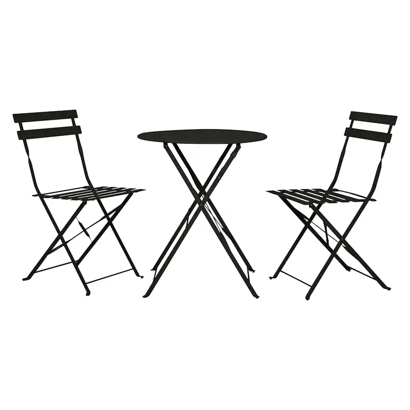 Caféset Outfit Sam 2st Fällbara Stolar med Bord Ø60 cm