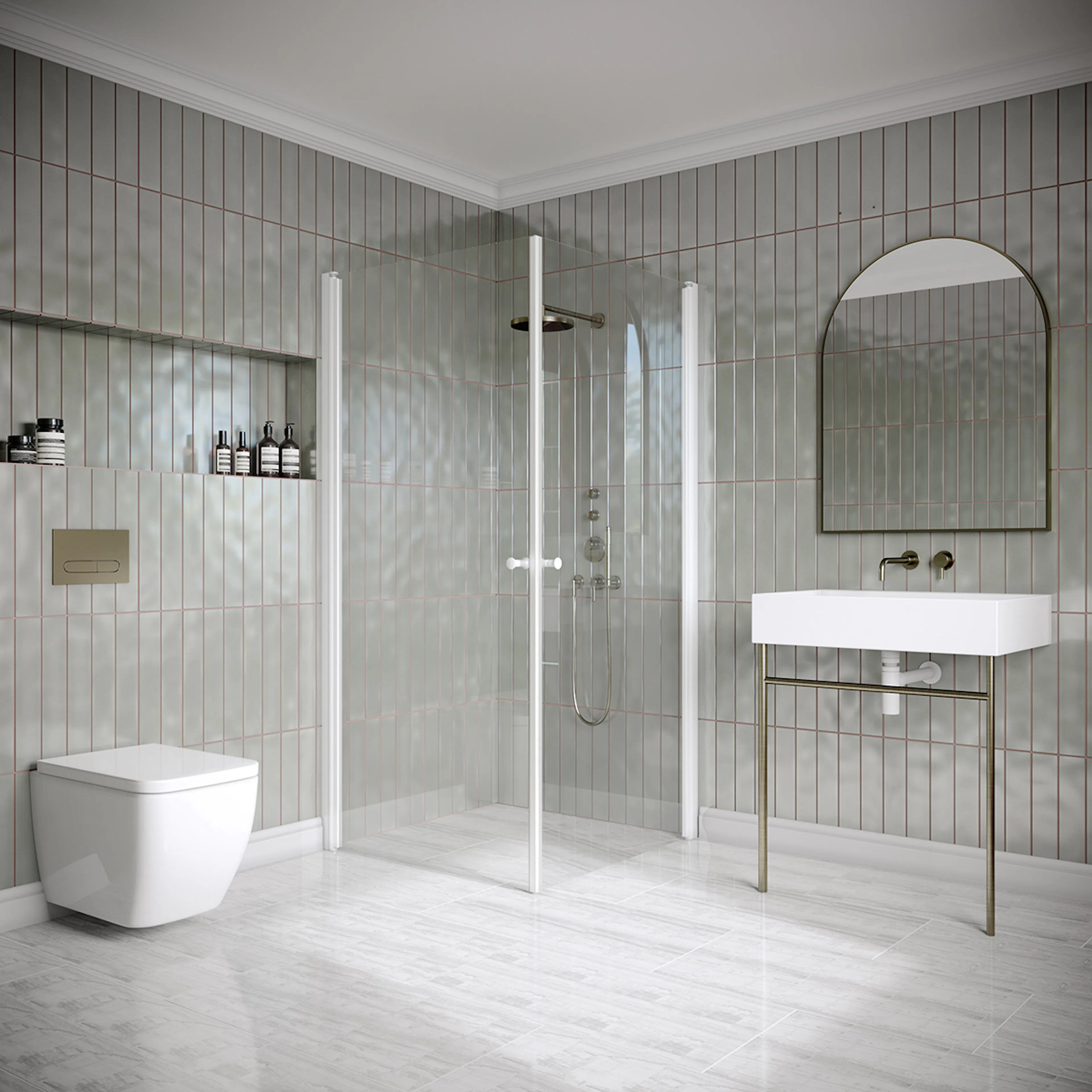 Hietakari Classic 148 805x905x1900 mm, Klarglas, Vita profiler