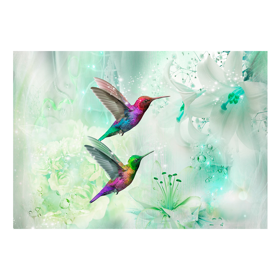 Fototapet Arkiio Colourful Hummingbirds Green