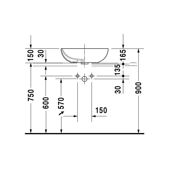 Tvättställ Duravit Foster 033550