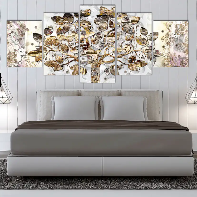 Tavla Arkiio Tree Of Happiness Wide 5 delar 225x100