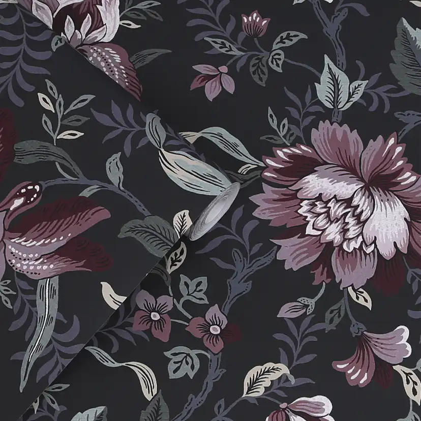 Tapet Laura Ashley Edita’s Garden Charcoal Grå 121090