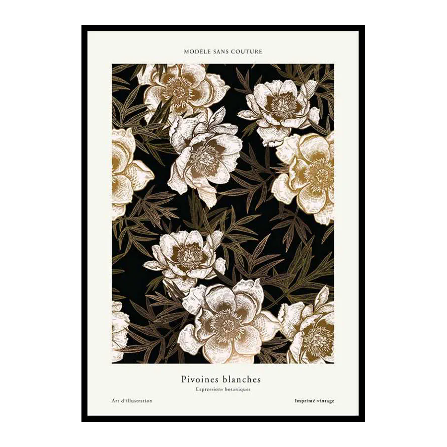 Poster Gallerix Pivoines Blanches