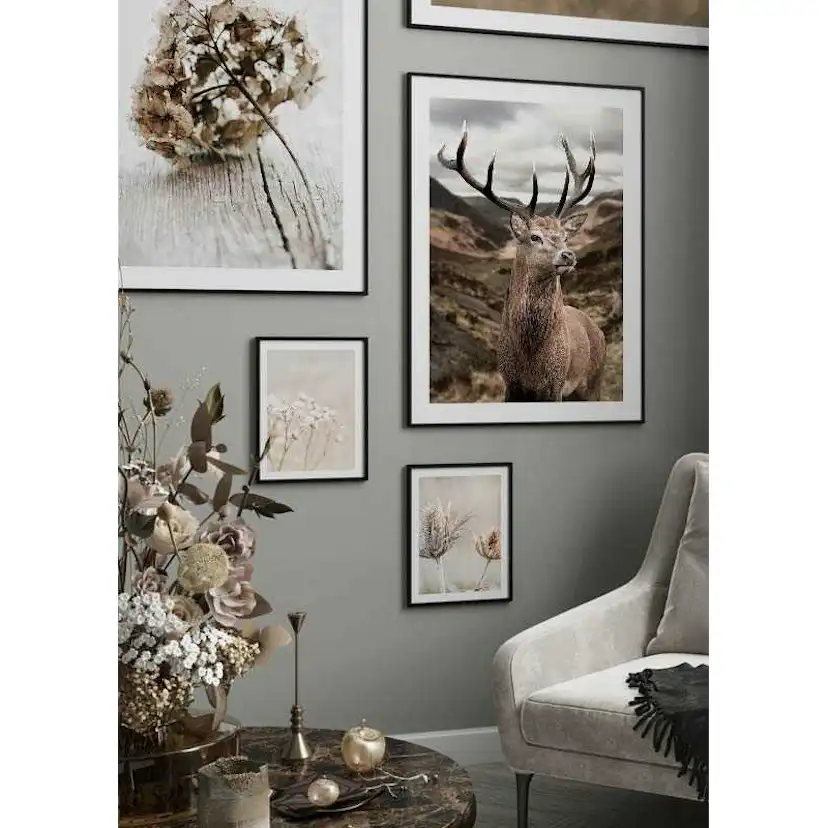 Poster Gallerix Deer In Mountain Landscape