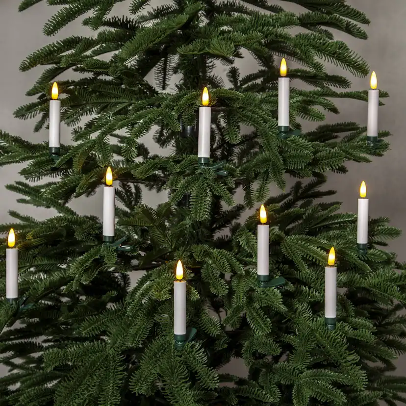 Julgransbelysning Star Trading Flamme Trådlösa ljus med 3D-låga 10-pack