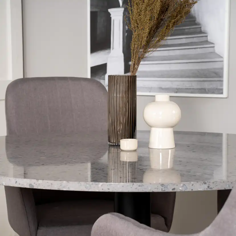 Matgrupp Venture Home Roxanna Grå Bord med 4 Corina Stolar