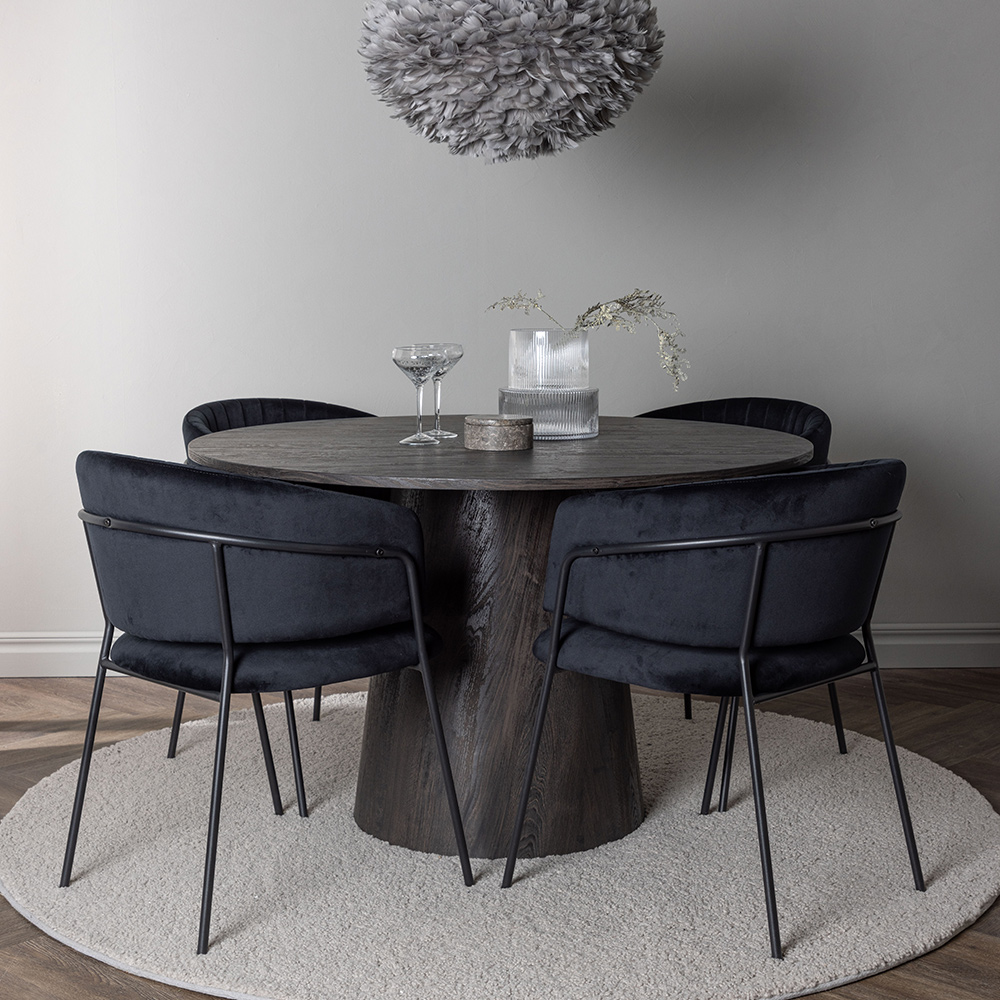 Matgrupp Venture Home Lanzo Ø120 cm med 4 st Selma stolar