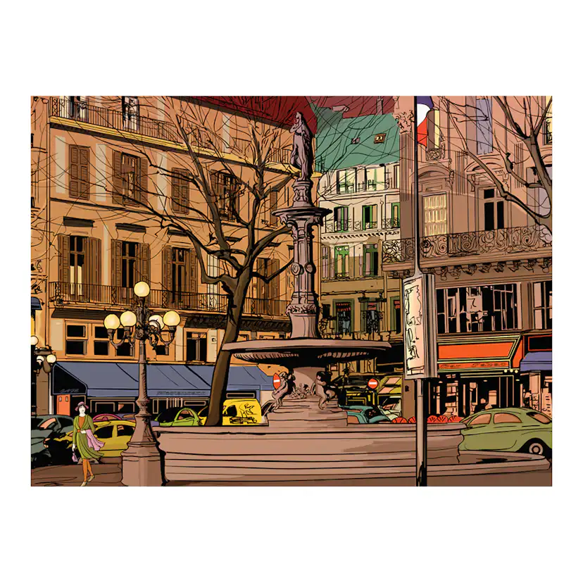 Walk through the French square 250x193 Storlek: 250x193 cm