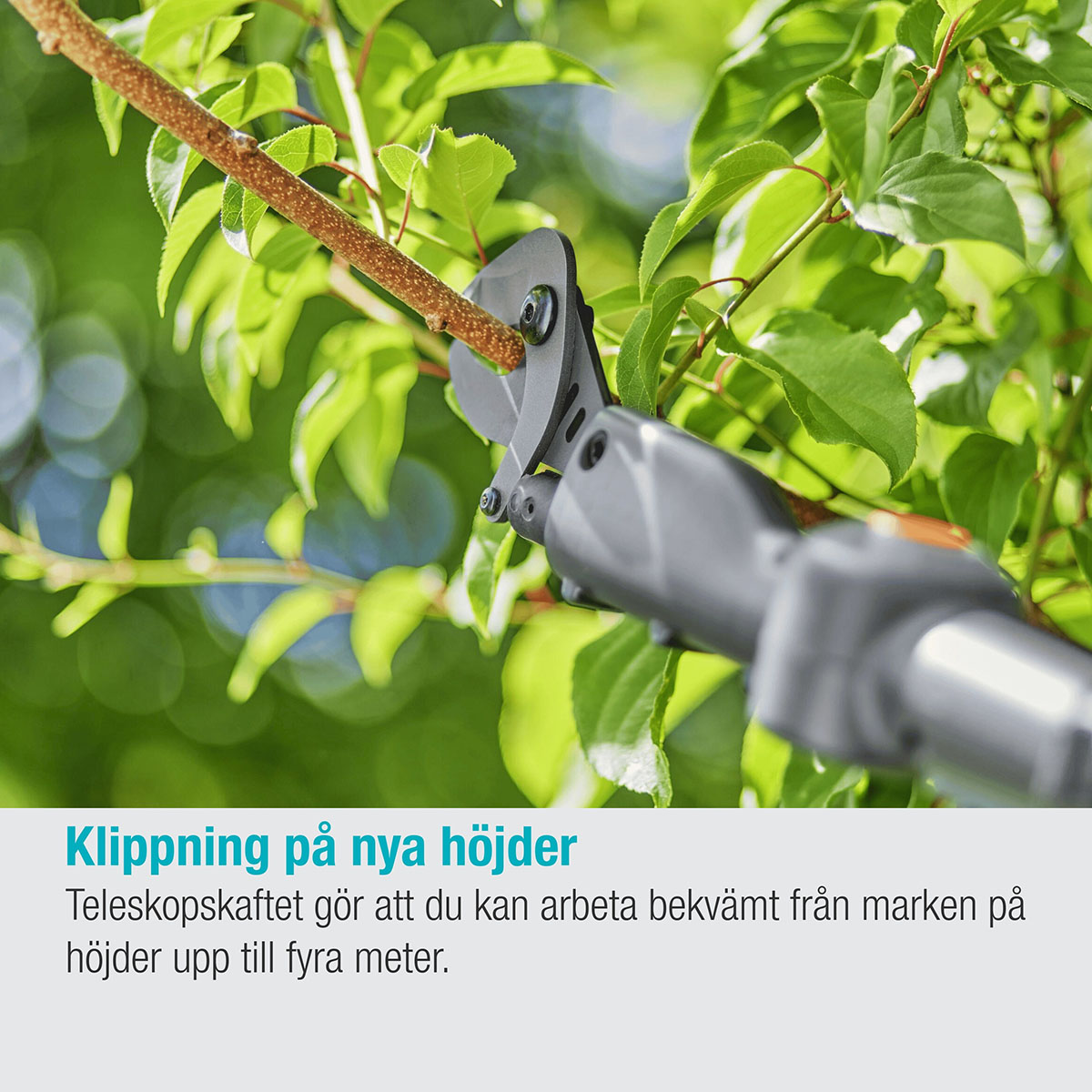 Teleskopisk Stångsax Gardena HighCut 250 Batteri P4A utan Batteri och Laddare