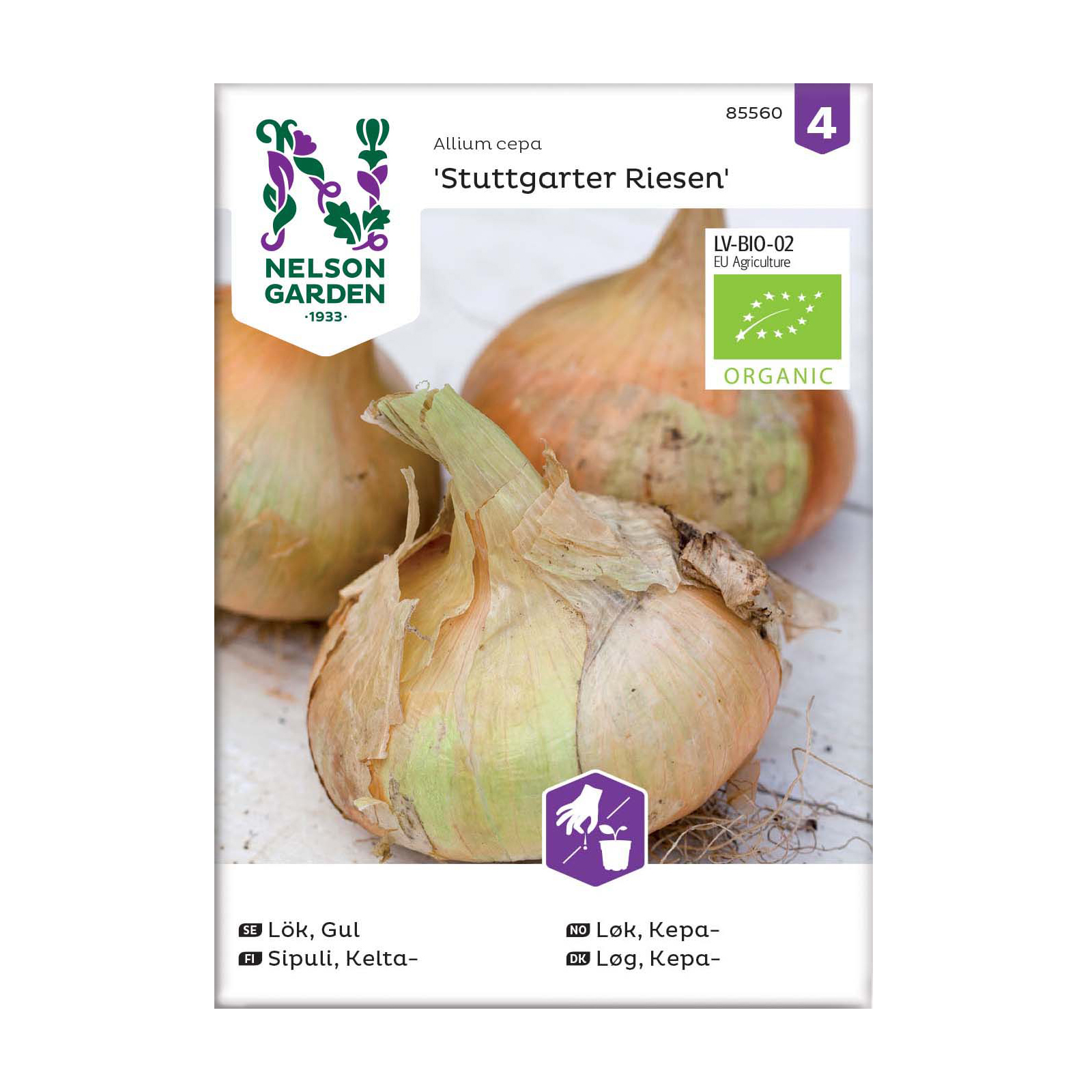 Frö Gul Lök Nelson Garden Stuttgarter Riesen Organic