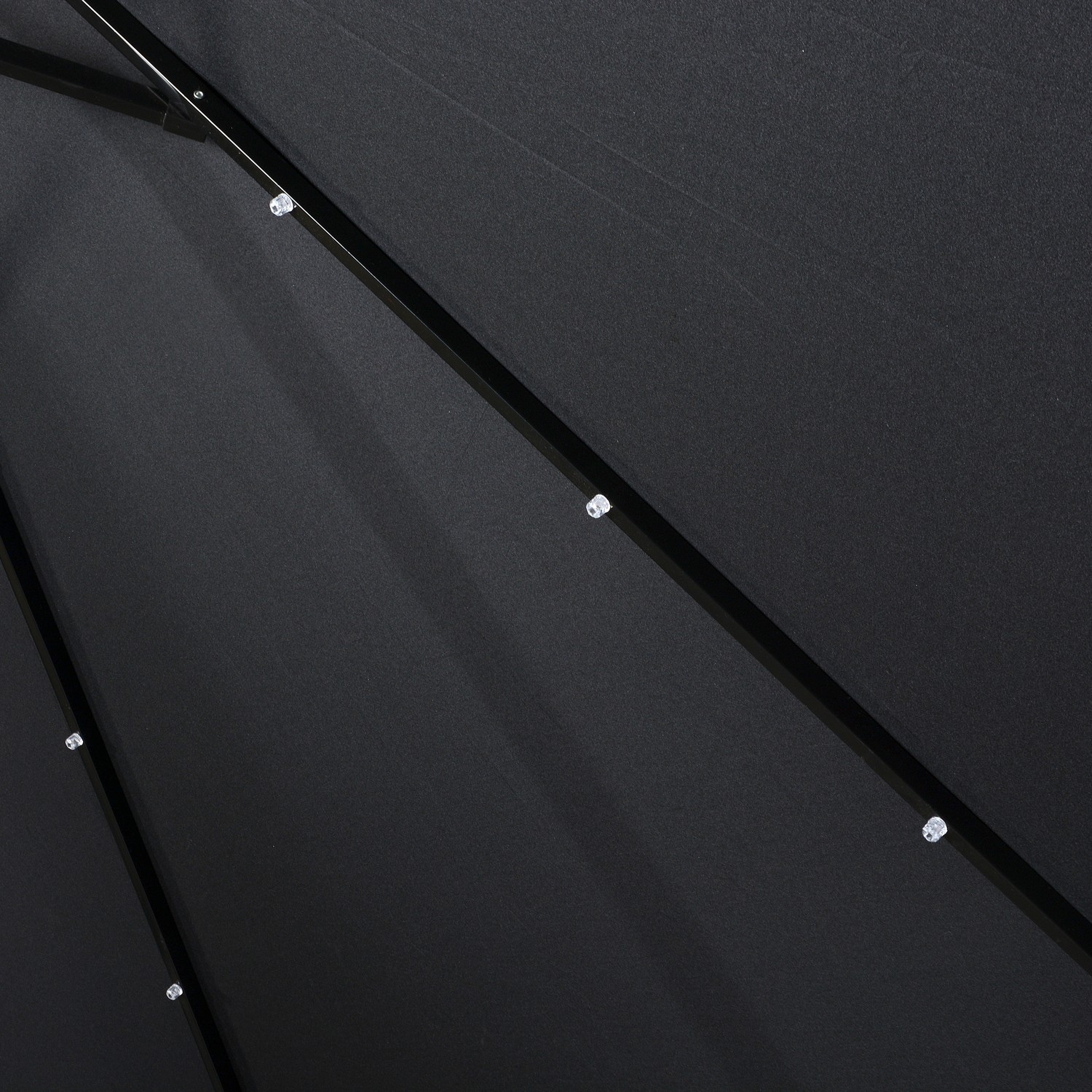 UMBRELLA W/CRANK W/SOLAR/LED W/TILT Ø3M (47340) Svart/Svart