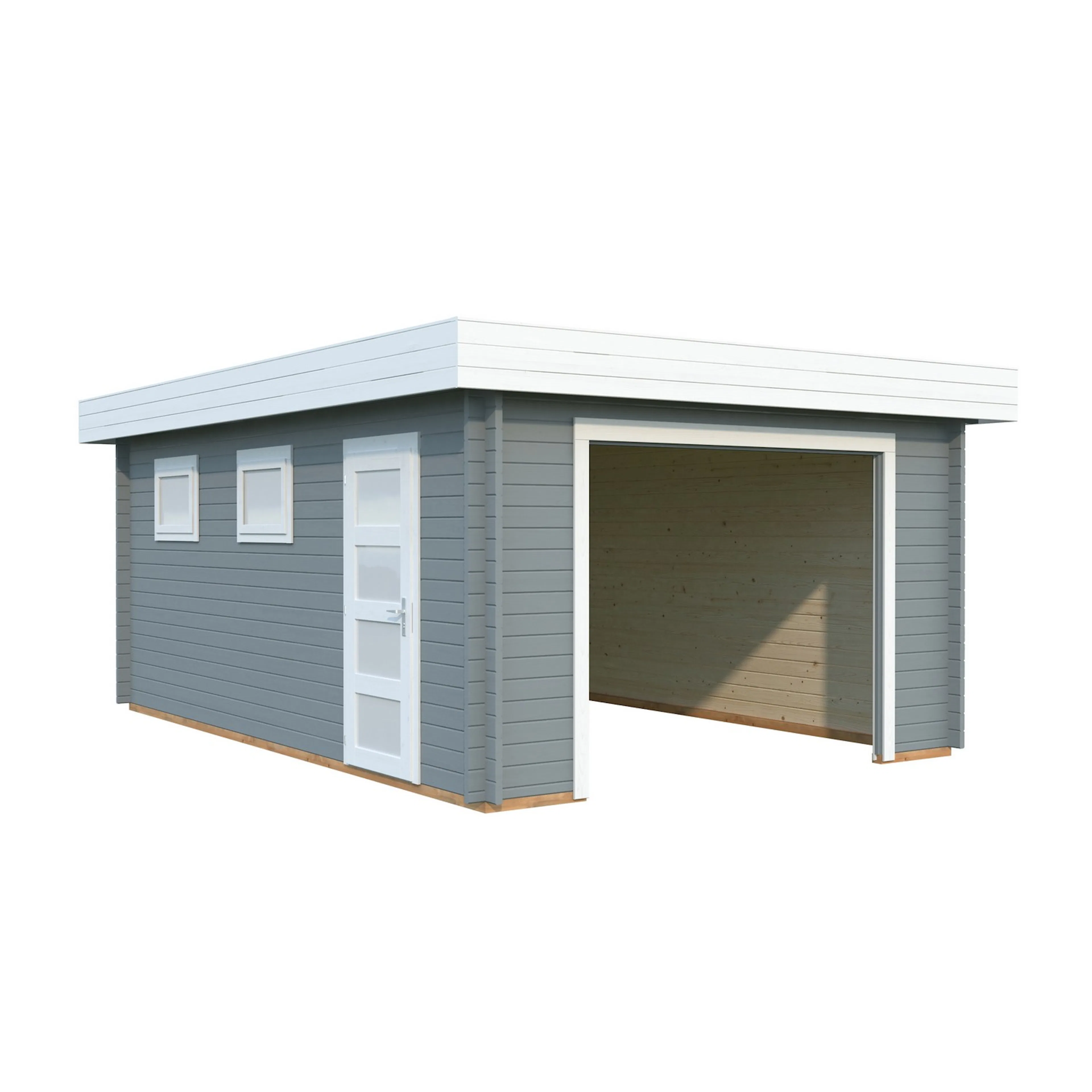 Rasmus 19,0 m2 ohne Tor PNT7042W2 Ljusgrå/Vit