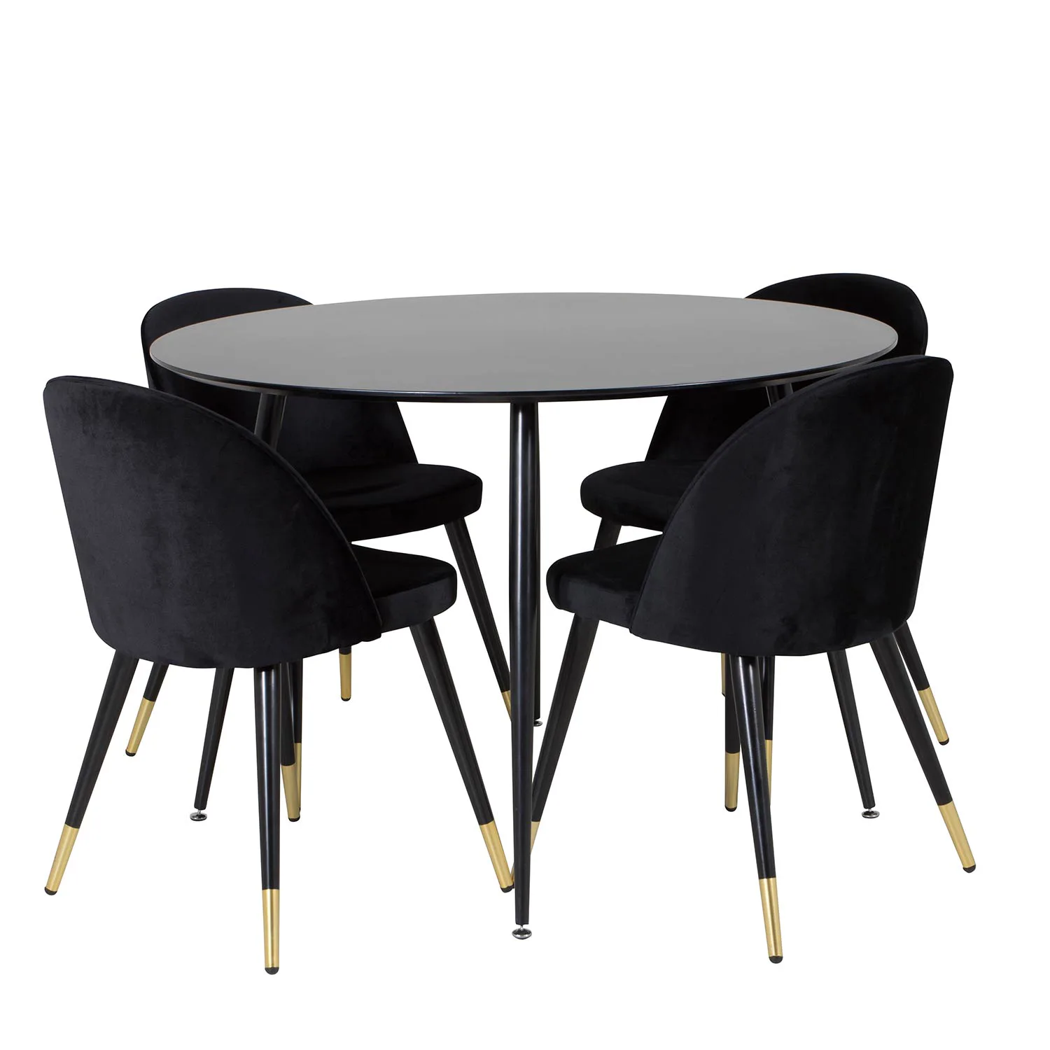 Matgrupp Venture Home Silvia med 4 Valentina Stolar Sammet Runt
