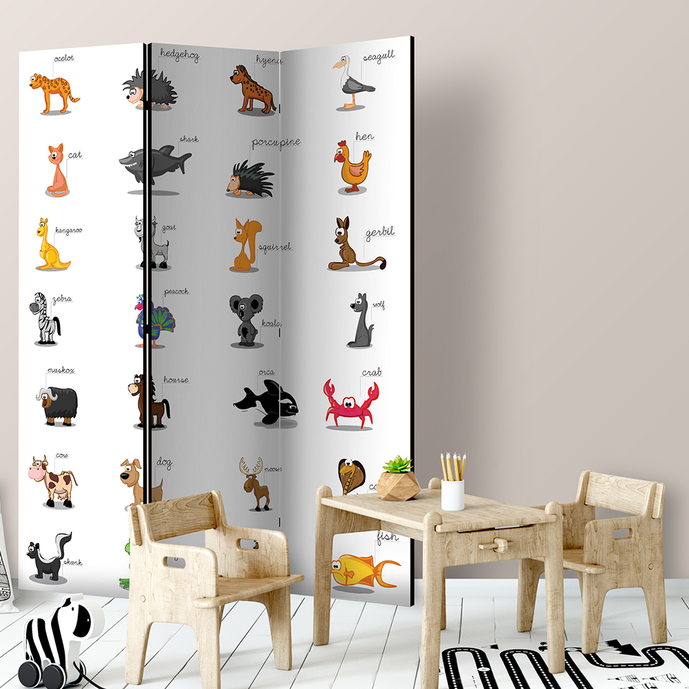 Rumsavdelare Skärmvägg Arkiio Learning By Playing Animals 135x172 cm