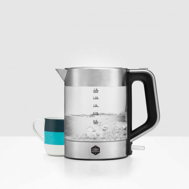 Vattenkokare OBH Nordica Venice Glass Tekokare 1,5L med Automatisk Avstängning