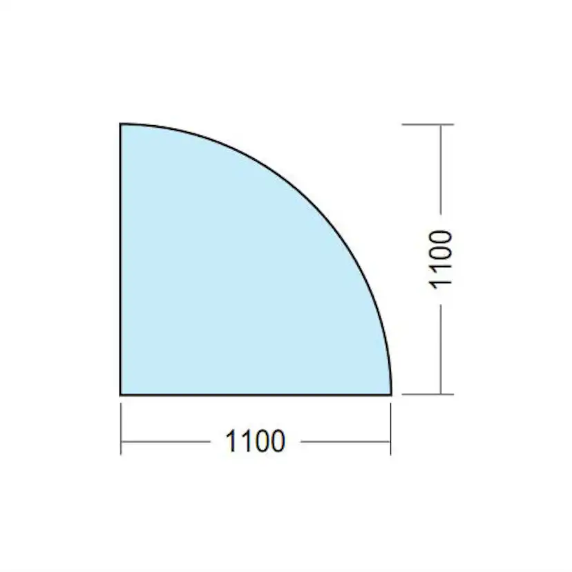 Golvplåt Kaminexperten 1100 x 1100 Hörn