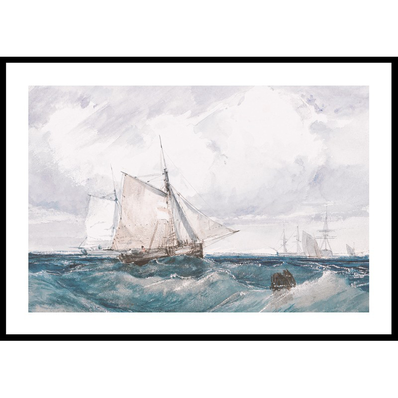 Poster Gallerix A Cutter And Other Shipping In A Breeze By Richard Parkes Bonington
