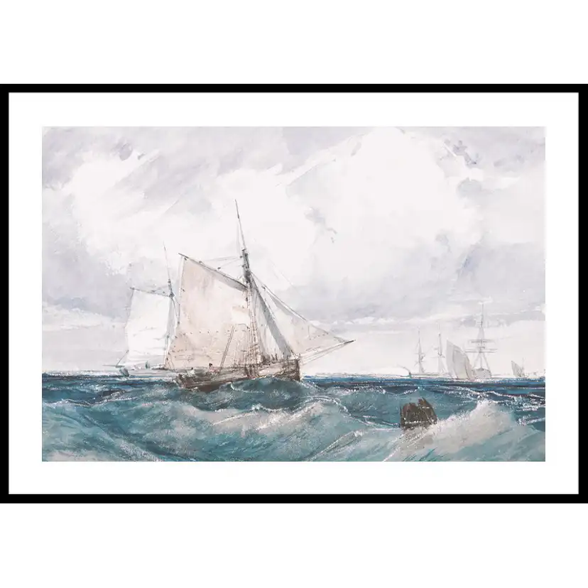 Poster Gallerix A Cutter And Other Shipping In A Breeze By Richard Parkes Bonington
