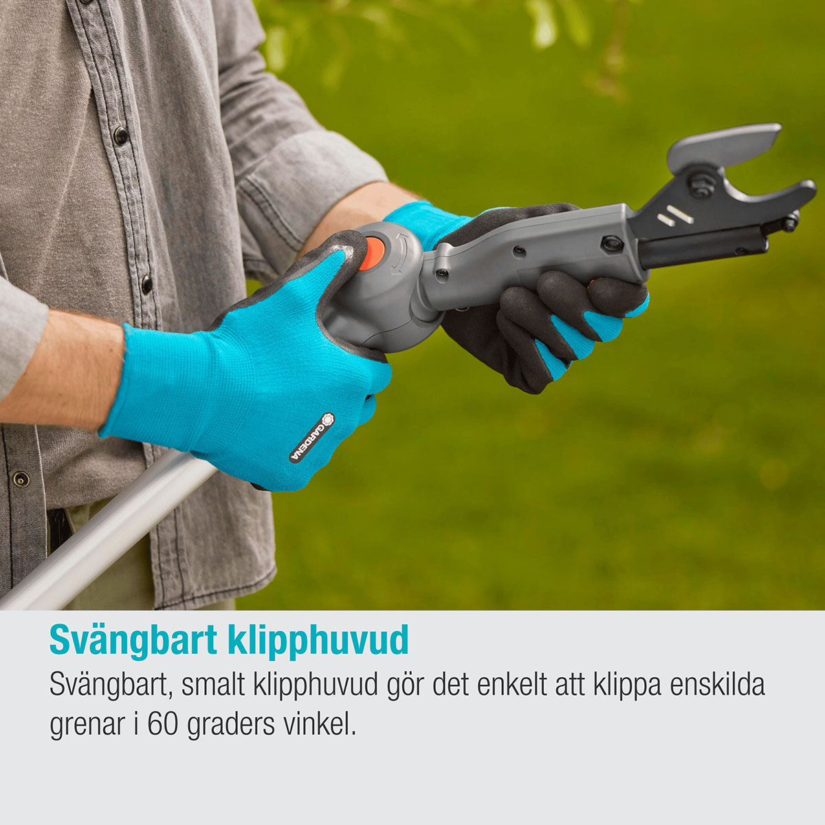 Teleskopisk Stångsax Gardena HighCut 360 Batteri P4A Komplett med Batteri och Laddare