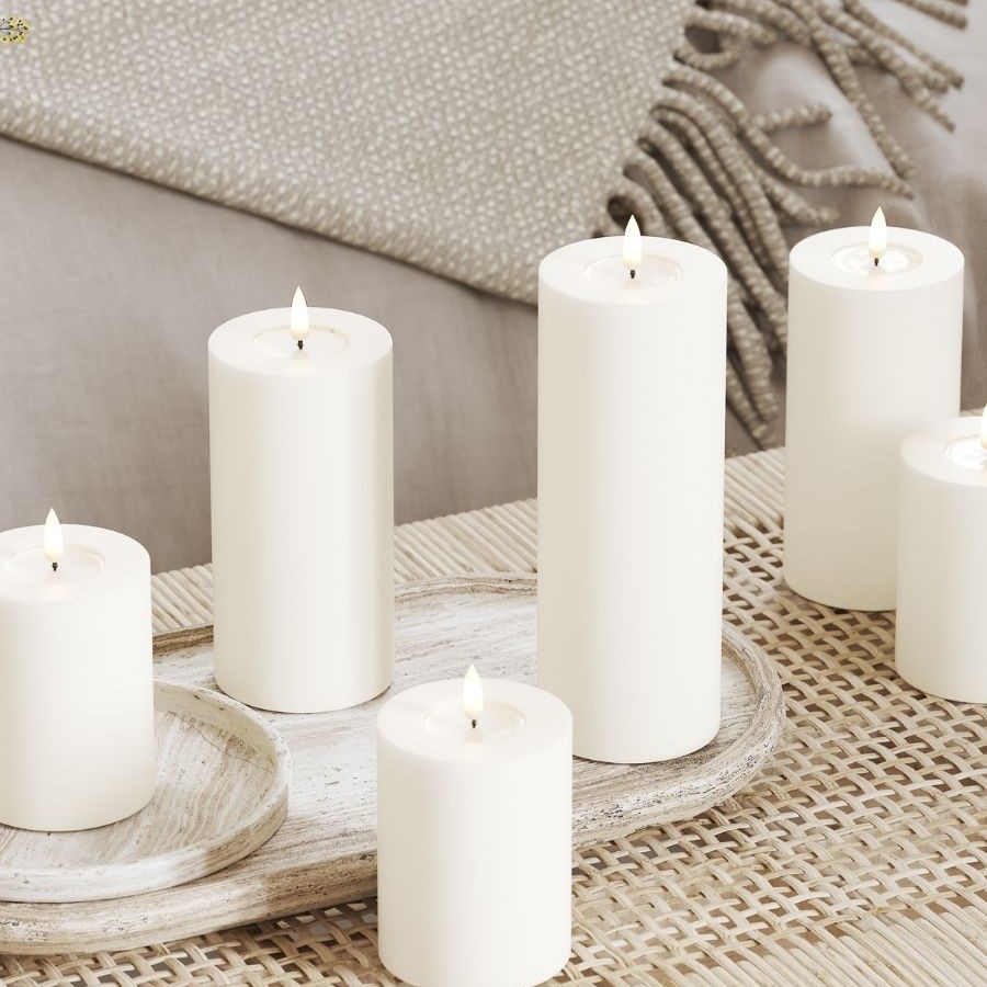 LED-Blockljus DeluxeHomeart 7,5x12,5 cm