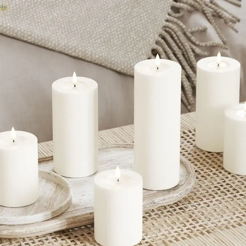 LED-Blockljus DeluxeHomeart 7,5x12,5 cm