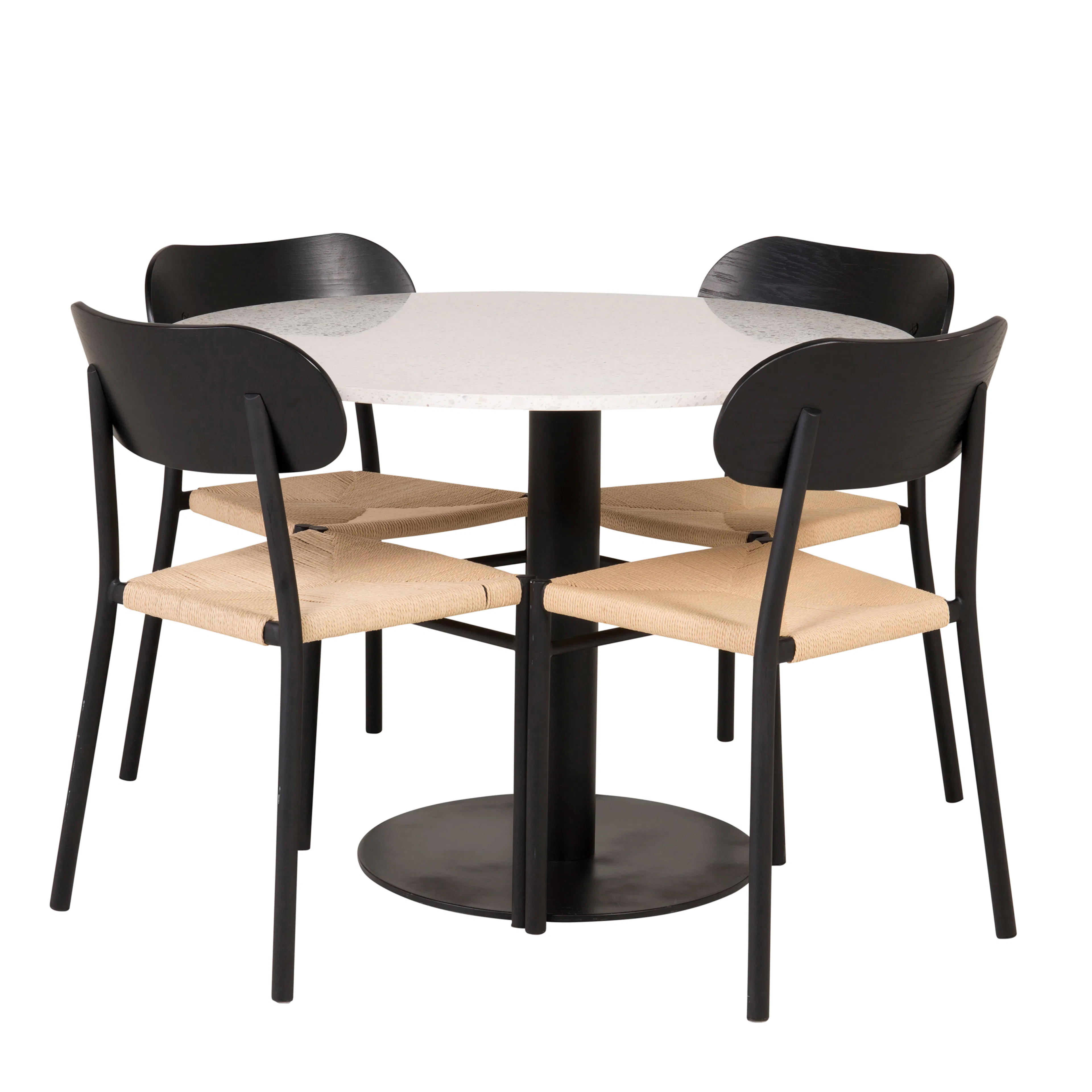 Matgrupp Venture Home Roxanna Vit Bord med 4 Peggy Stolar