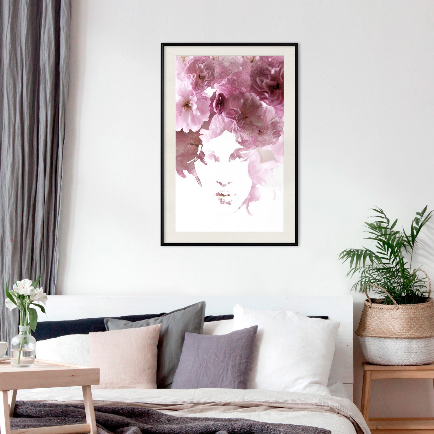 Affisch - Flowery Look [Poster] 30x45 Svart ram med passepartout, 30x45 cm
