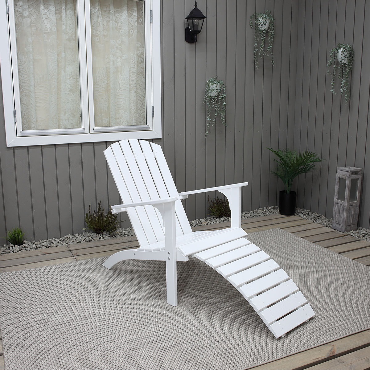 KUNGSHAMN deck chair incl. foot stool Vit