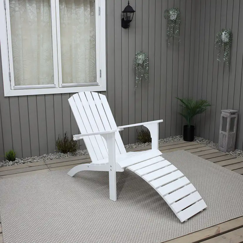 KUNGSHAMN deck chair incl. foot stool Vit
