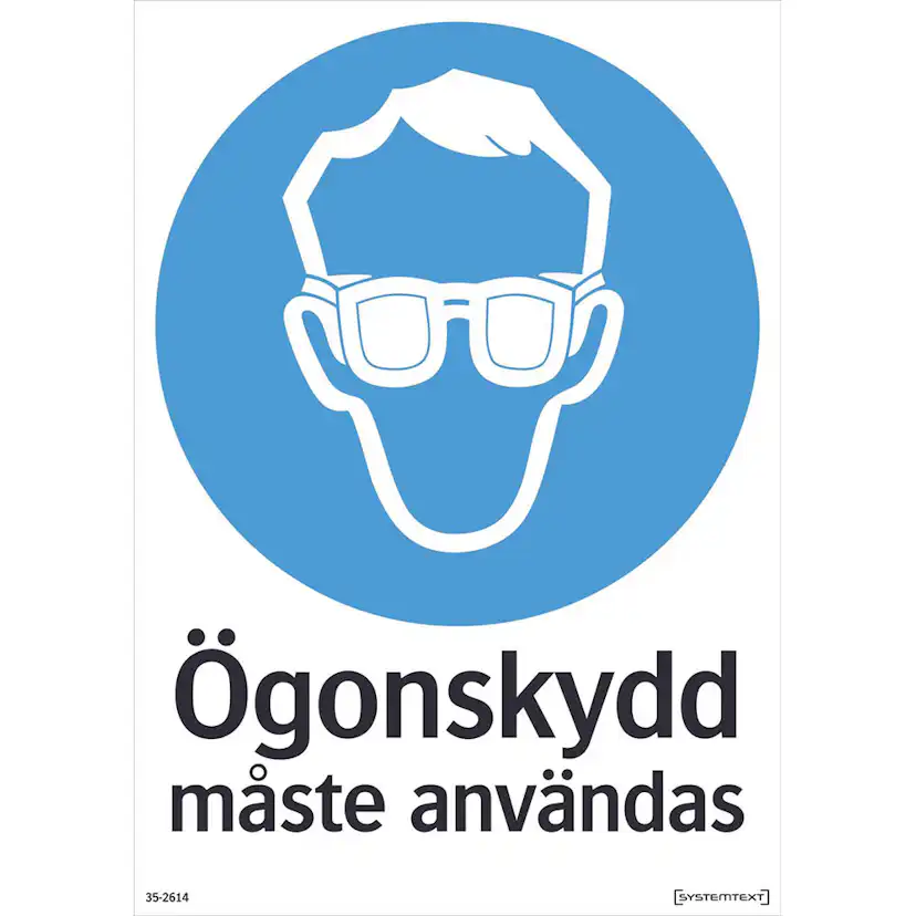 Skylt Systemtext Ögonskydd 210x297 mm Plast