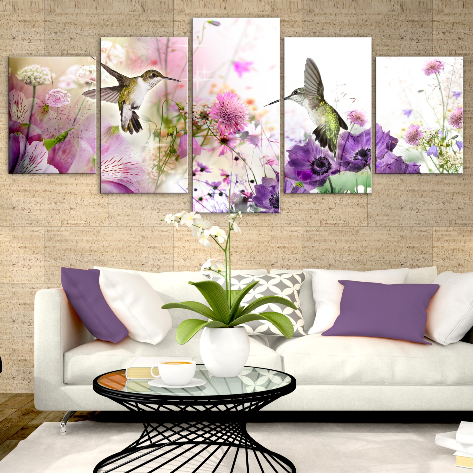 Tavla Arkiio Colourful Nature Wide 5 delar 225x100